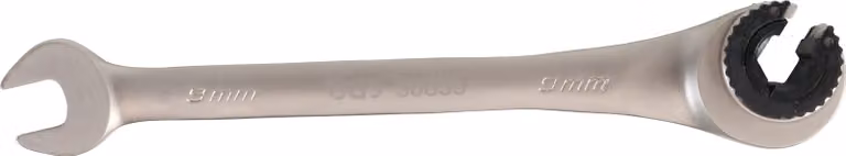 BGS Chiave ad anello a cricchetto, aperta SW 9 mm - 30839
