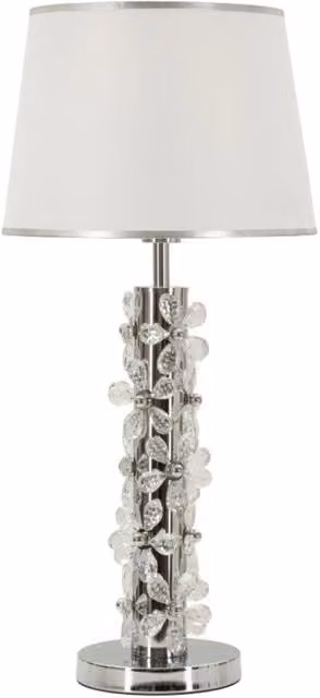 Lampada da tavolo Silver Flower Mauro Ferretti colore argento e bianco, H 74 cm, ø 35 cm