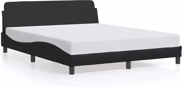 Letto matrimoniale | Letto per adulti | Giroletto Dover Nero 160x200 cm in Similpelle