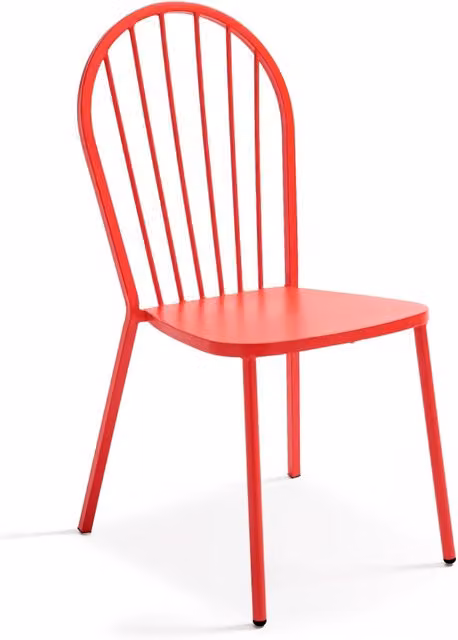Oviala - Poltrona da giardino in metallo rosso per bistrot