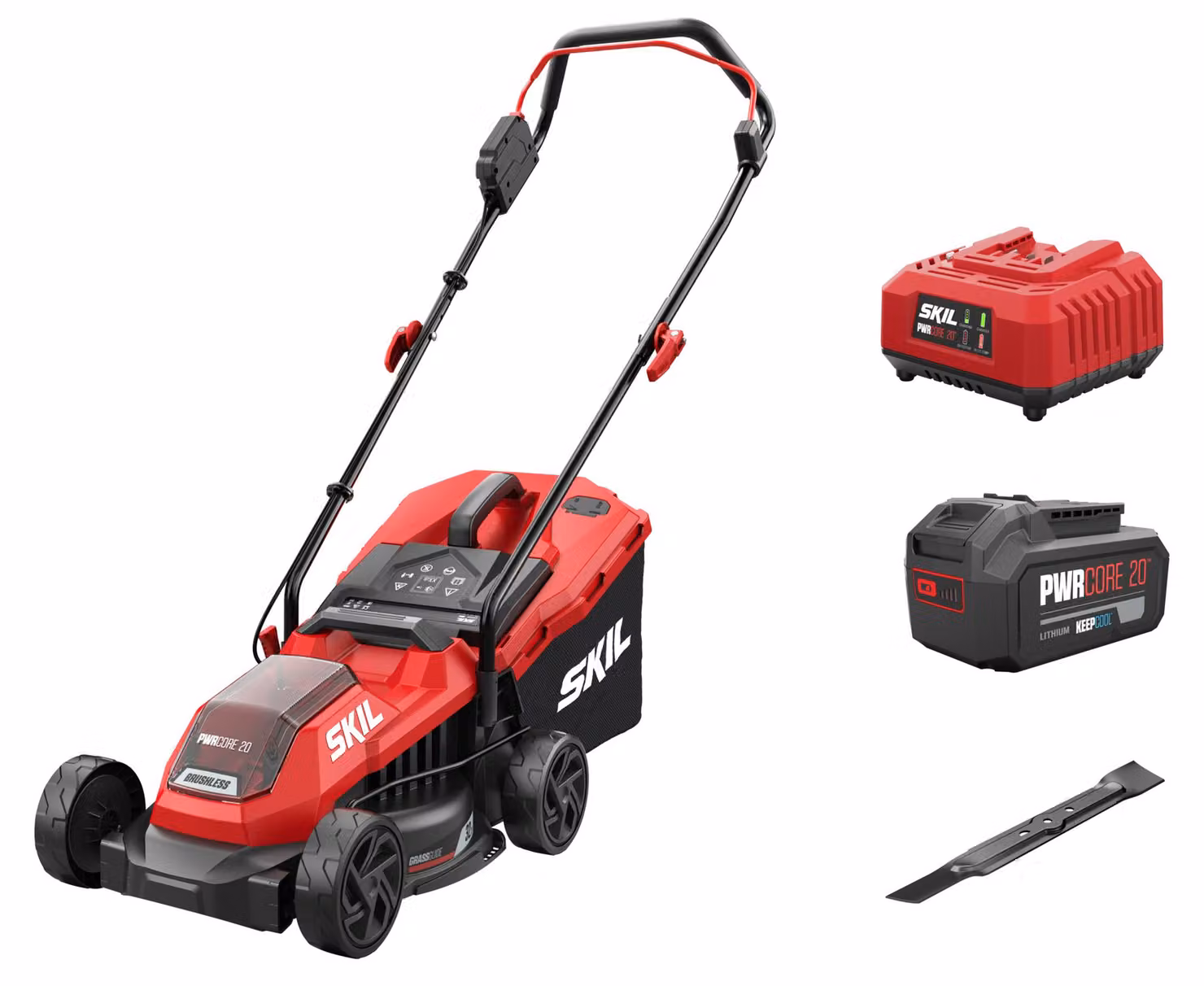 SKIL 0125AA Akku-Rasenmäher (30L Box, 32 cm Schnittbreite, 30-70 mm Schnitthöhe)
