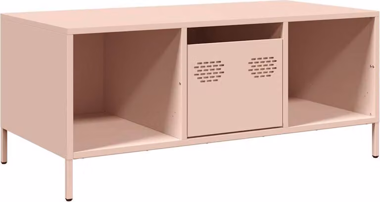Tavolino Rosa 101,5x50x43,5 cm in Acciaio Laminato a Freddo