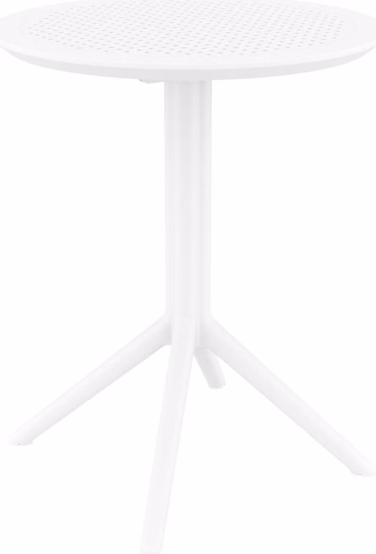 Tavolo pieghevole - Tavolo pieghevole - Robusta plastica resistente ai raggi UV Perfetto per eventi | Colore: bianco | Forma: Rotondo