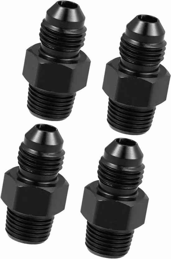 Set di adattatori per tubi flessibili per auto 1/8 pollici NPT AN3, 4 pezzi, universale, acciaio inossidabile.