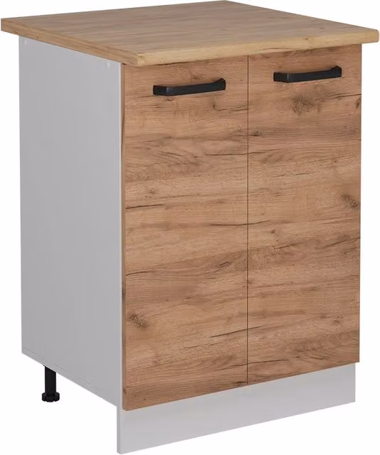 Mobiletto base cucina Vicco R-Line Rovere dorato e Bianco con ante a battente L: 60 cm, H: 81,6 cm, P: 26,4 cm