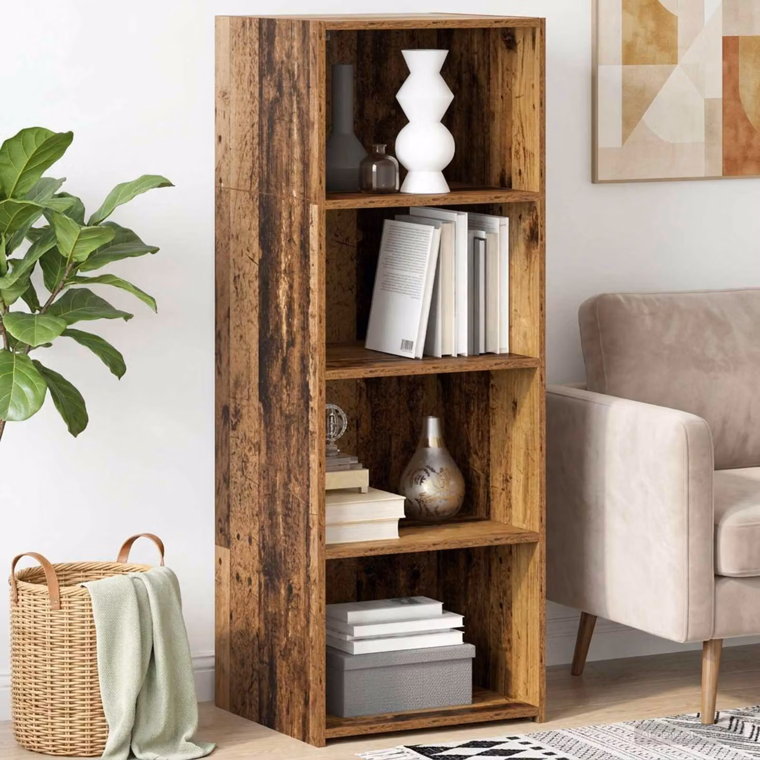 Credenza moderna vidaXL in legno marrone con ripiani interni L/P/H: 45 x 41 x 124 cm