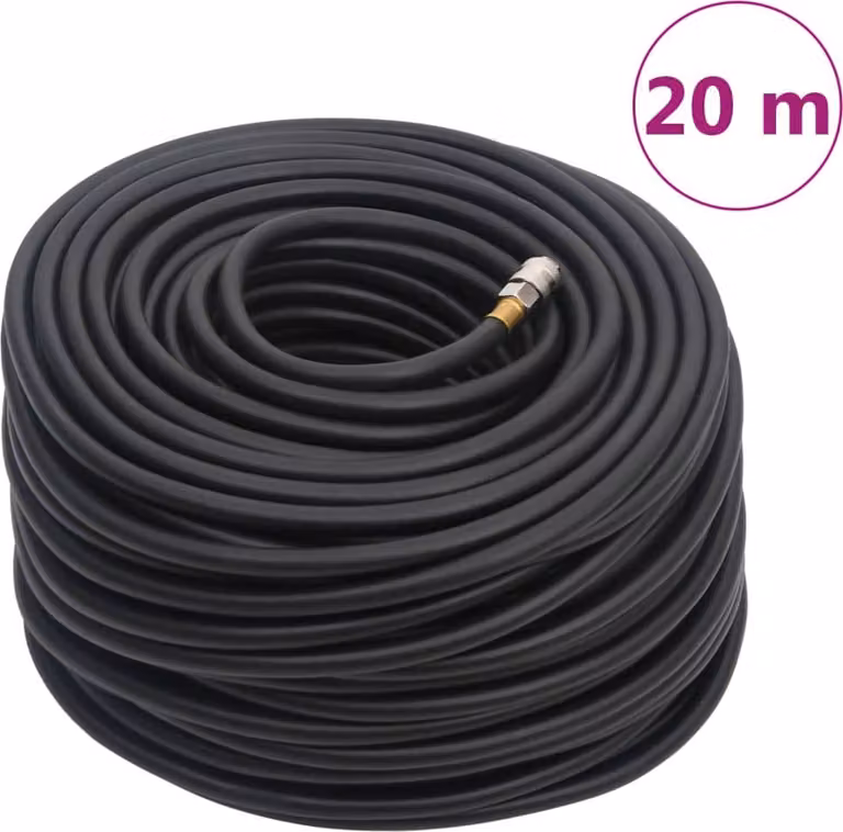 The Living Store Tubo flessibile ibrido nero da 20 m in gomma e PVC