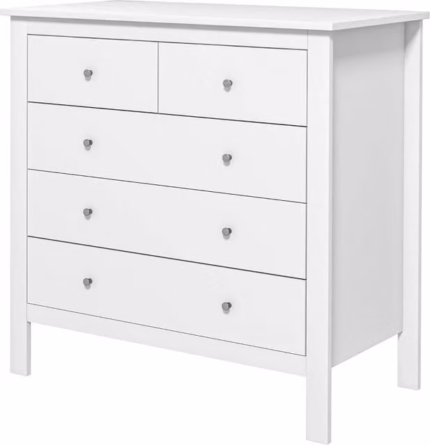 Cassettiera, credenza, apertura/chiusura silenziosa, dispositivo antiribaltamento, 79 x 39,5 x 80,5 cm, bianca