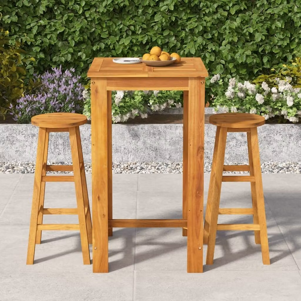 Maison Exclusive - Set da Bar da Giardino 3 pz in Legno Massello di Acacia