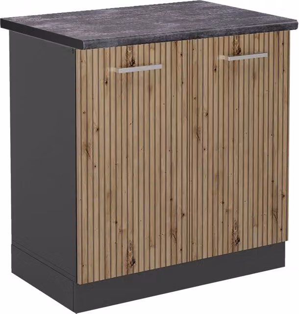 Mobile lavello cucina R-Line Rovere artigianale/Antracite 80 cm, PL Antracite Vicco