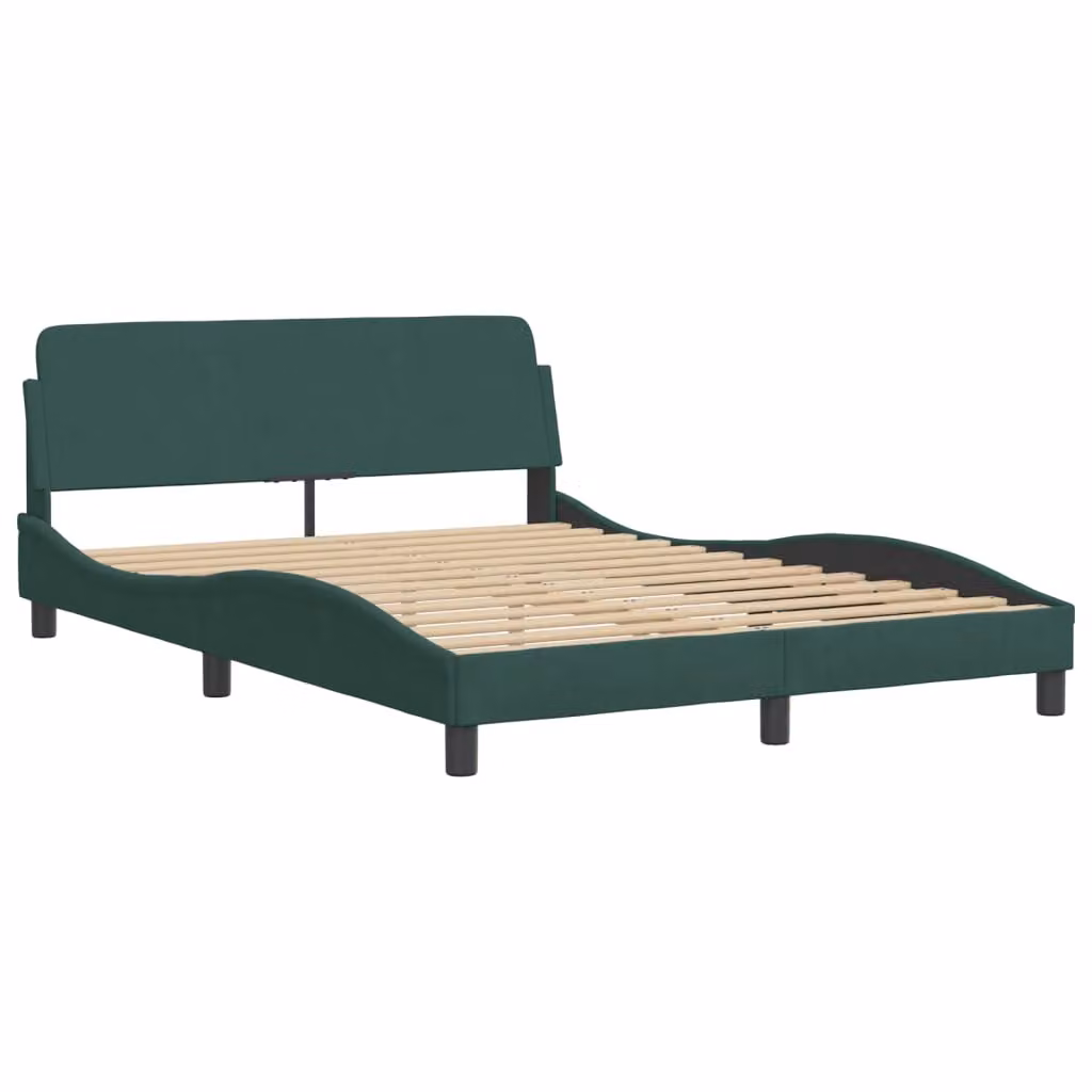 Giroletto senza Materasso Hanko Verde Scuro 120x200 cm in Velluto