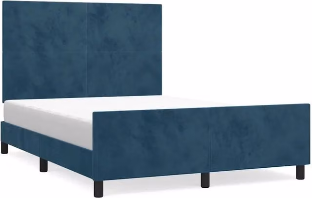 Giroletto senza Materasso-Struttura Letto Blu Scuro 140x190 cm in Velluto 505872