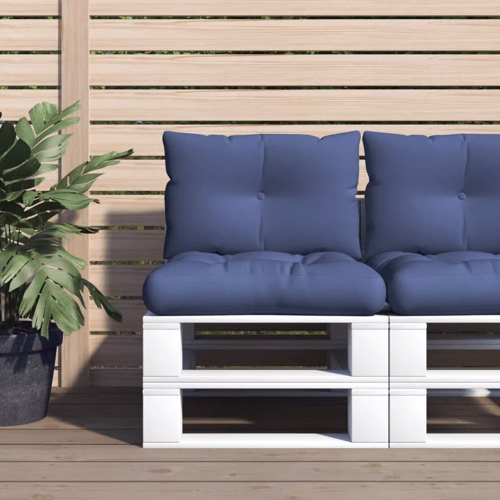Set di cuscini per pallet vidaXL blu, impermeabili e resistenti ai raggi UV, L: 60 cm, P: 60 cm, H: 13 cm