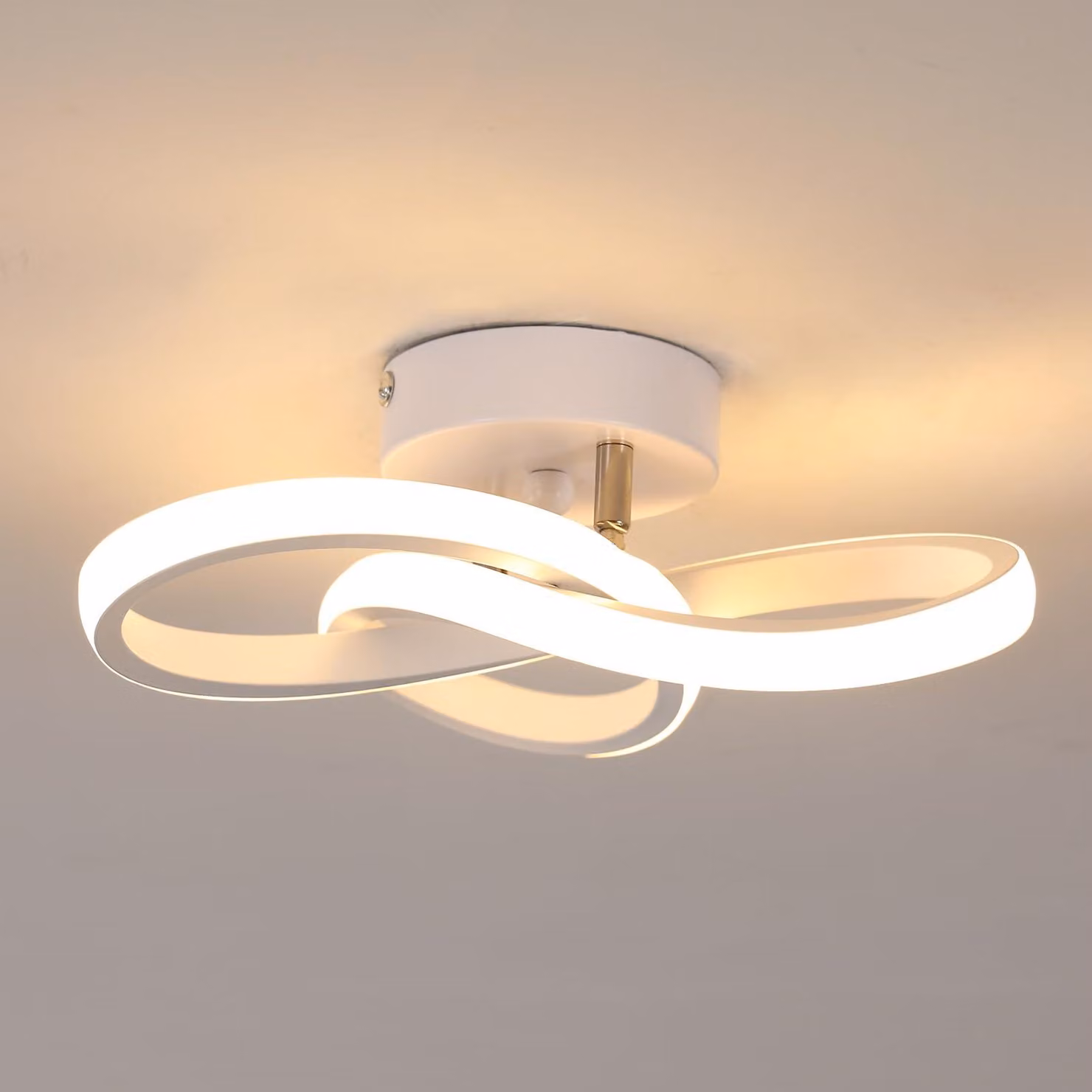 Lampada da soffitto LED Toolight, 22W, 2475 lumen, 3000K, bianco, diametro 25 cm, forma a fiore, ideale per corridoi, finitura bianco opaco