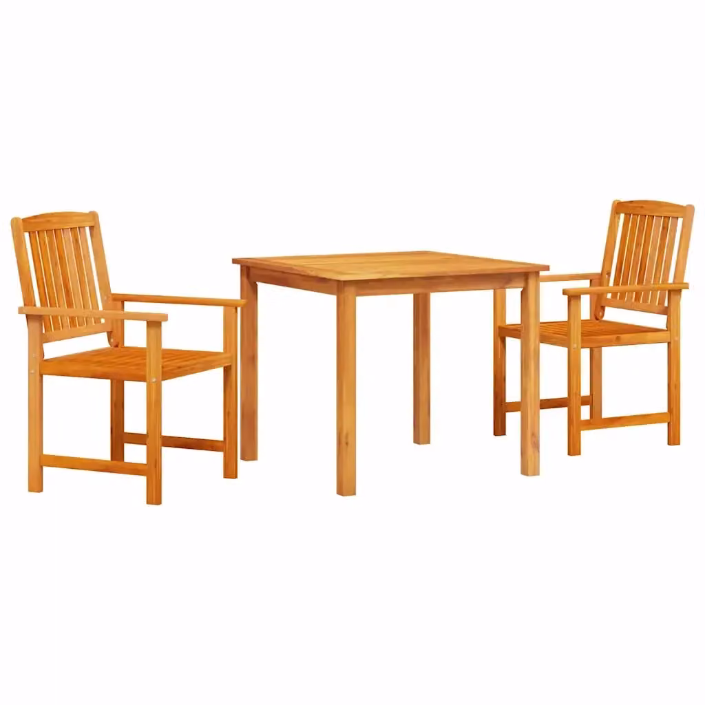 Set da Pranzo per Giardino e Terrazzo vidaXL in Legno di Acacia Marrone 3 Pezzi – 2