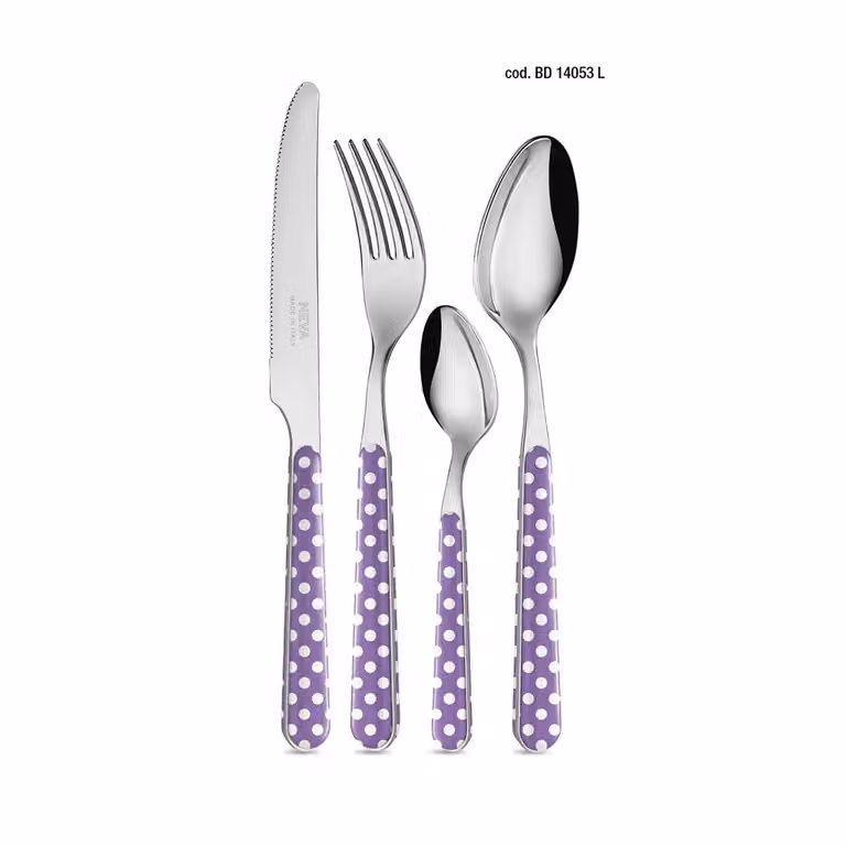 Servizio posate Decoro Pois lilla, 24 pezzi