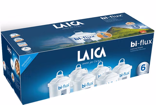 Set di 6 filtri Laica Bi-Flux a carbone attivo per caraffa filtrante, colore bianco – 1
