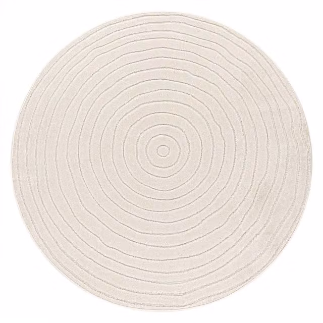 Tappeto rotondo Cotara beige per interni ed esterni, Diametro: 120 cm – 1