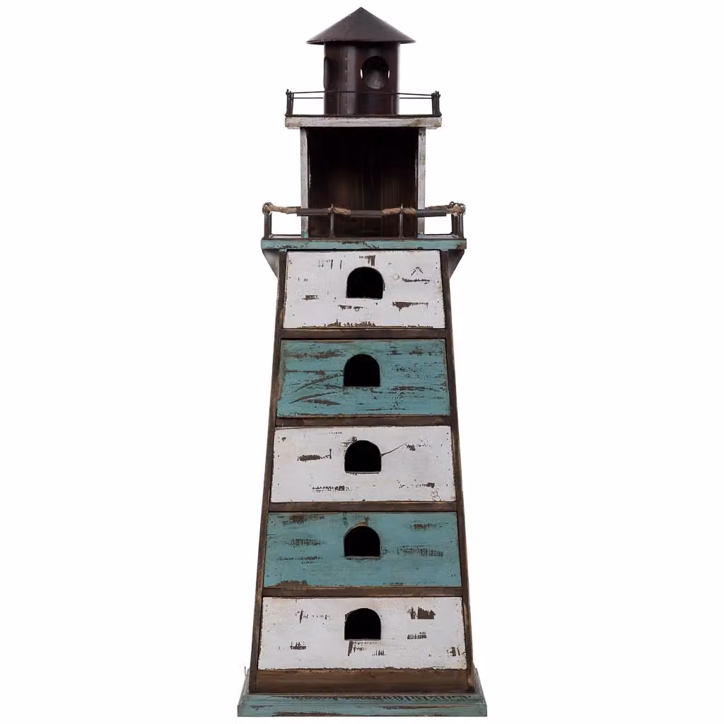Mensola Lighthouse Wanderlust Deco in legno e metallo marrone e bianco L: 41 cm, P: 27 cm, H: 115 cm – 2