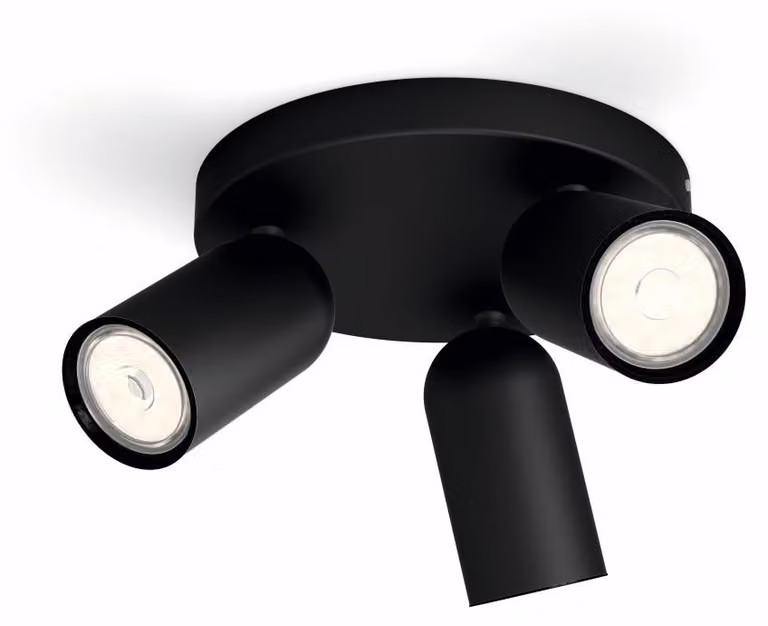 Philips myliving 5058330PN, Spot di illuminazione superficiale, GU10, 3 Glühbirne(n), LED, 220-240, Schwarz