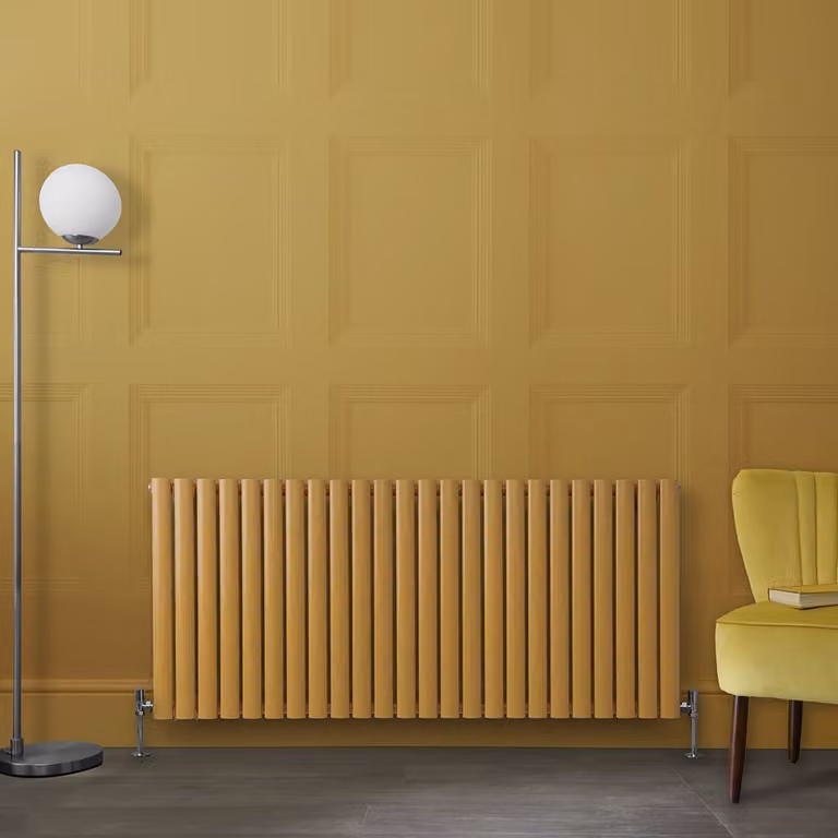 Radiatore di Design Orizzontale Giallo (Autumn Giallo) - 635mm x 1416mm - Pannello Doppio  - Revive