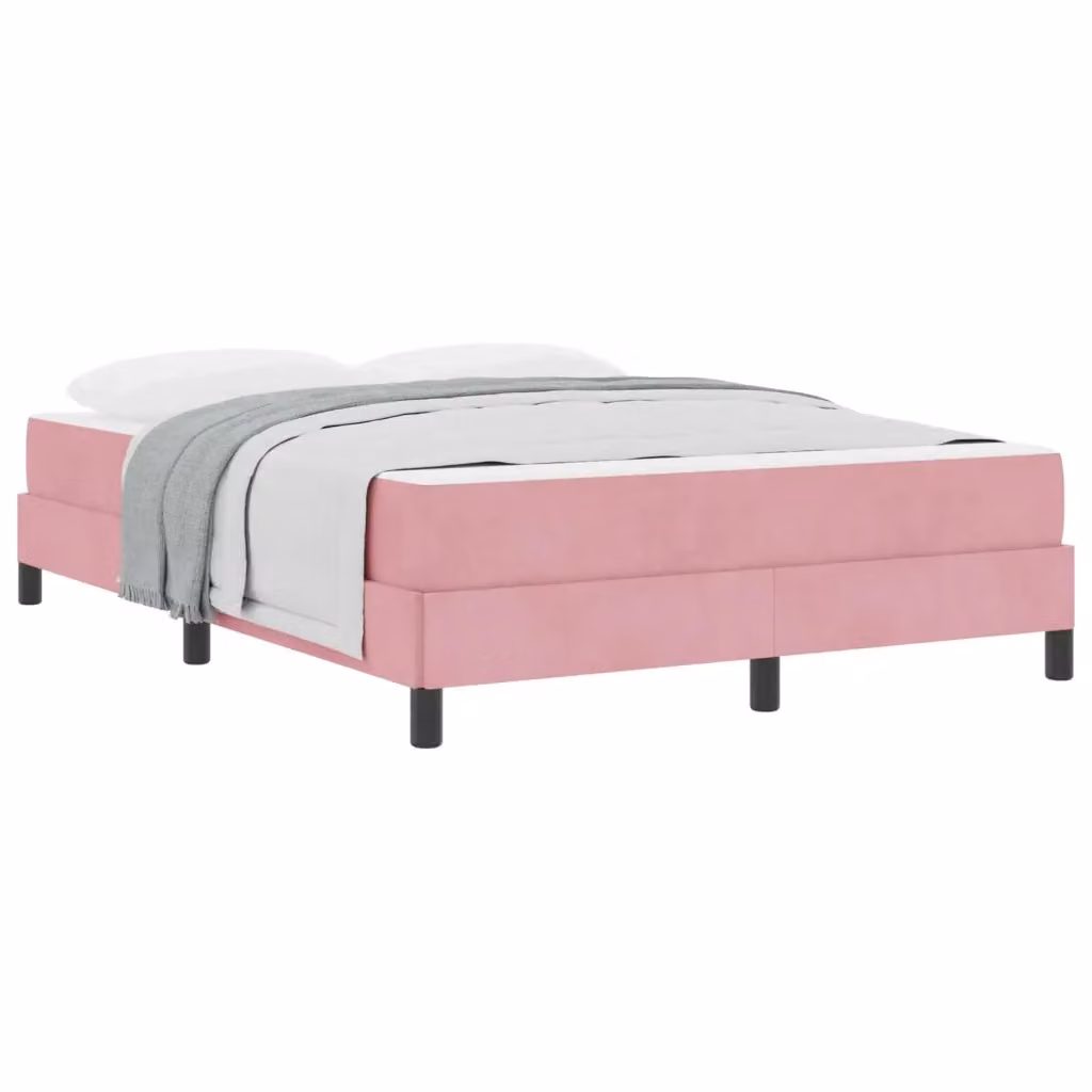 Letto moderno con materasso a molle vidaXL in tessuto rosa L: 140 cm, P: 200 cm, H: 28 cm – 2
