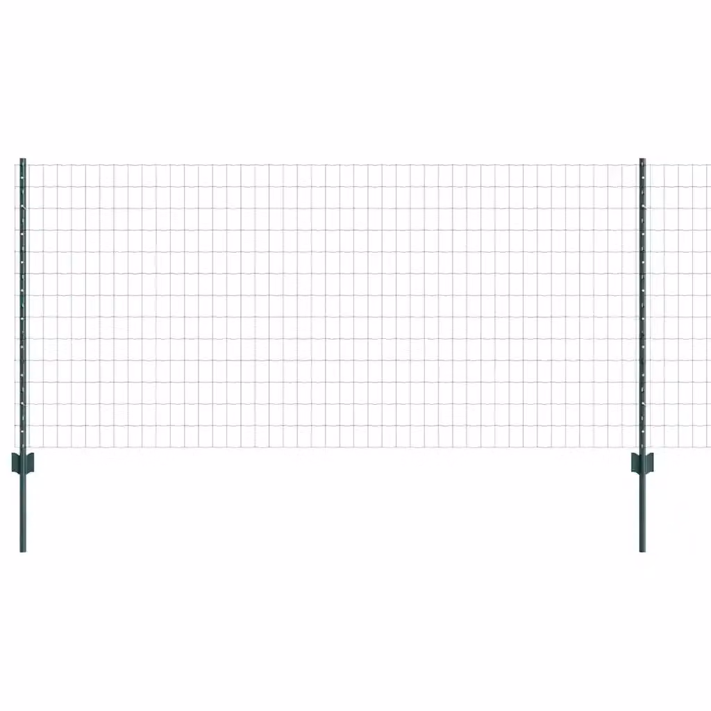 Recinzione Euro vidaXL in acciaio rivestito in PVC verde con palo rotondo da interramento L: 25 m, H: 1 m – 2