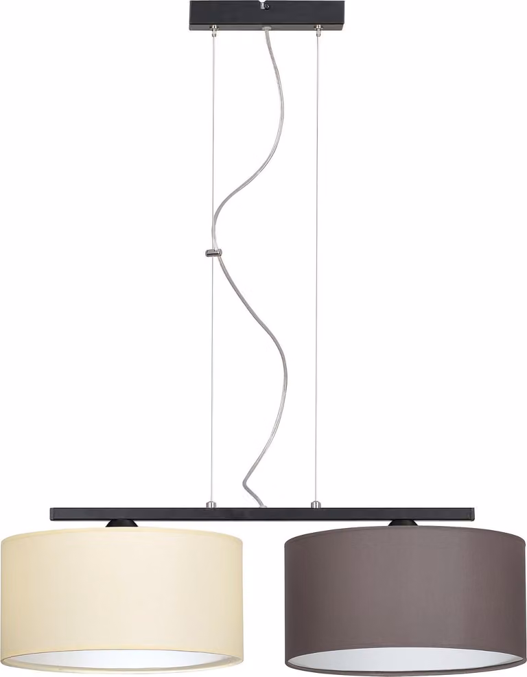 Lampada a sospensione con paralume in tessuto, design moderno, lampada da soffitto a LED 2x60W, illuminazione di classe per soggiorno, camera da letto e sala da pranzo