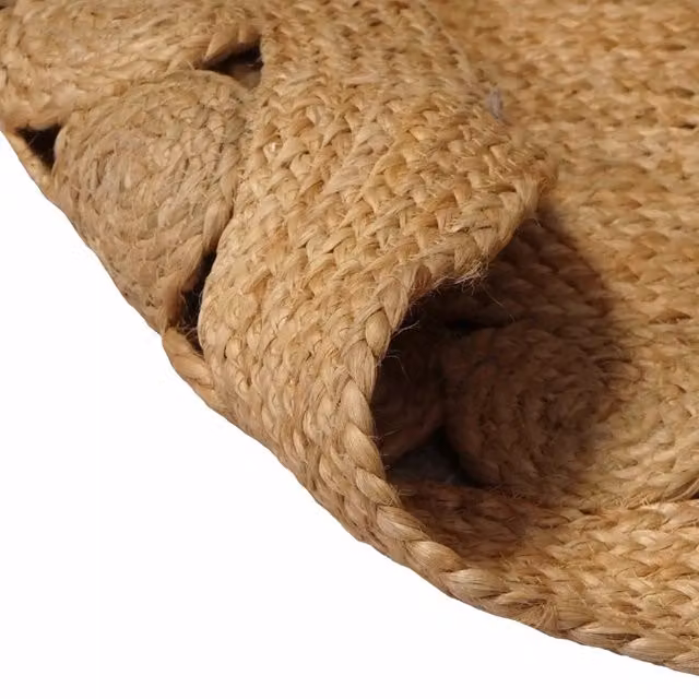 Tappeto rettangolare in juta beige con design astratto boho per soggiorno L: 205 cm x P: 305 cm – 1