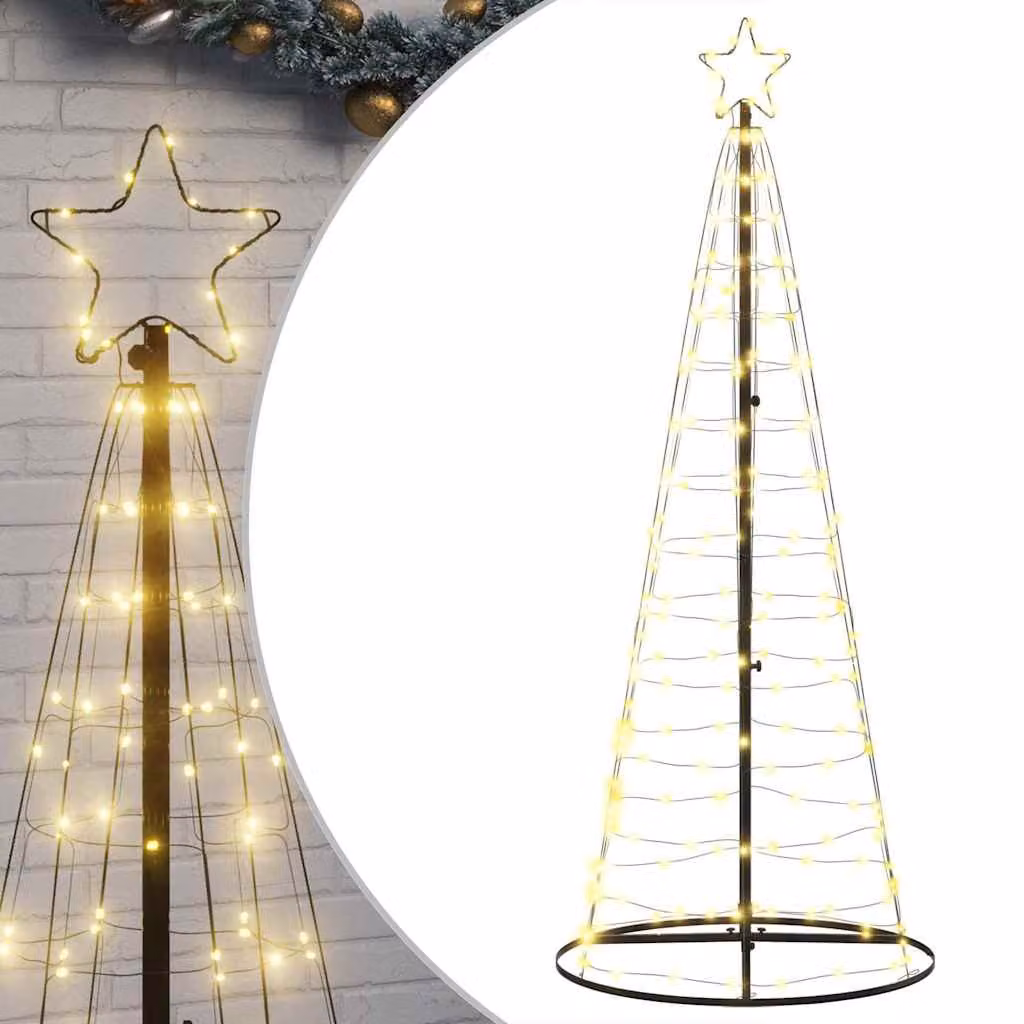 vidaXL Albero di Natale a LED 200 LED Bianco Caldo 180 cm