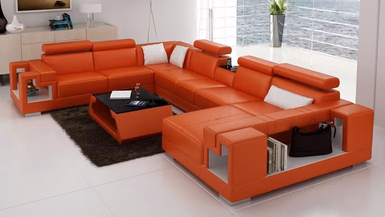 Eckgarnitur U-Form Sofa Wohnlandschaft U-Form Ecksofa Couch Polster Polster