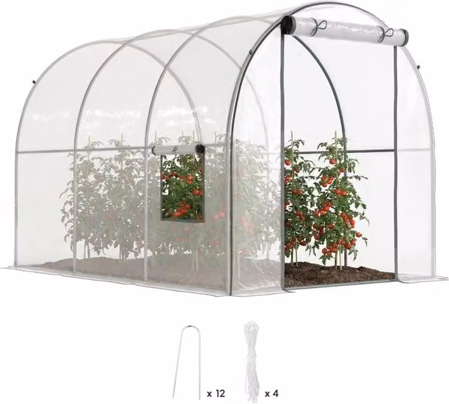 Serra da Giardino a Tunnel Zephmum Trasparente L/P/H: 3 x 2 x 2 m