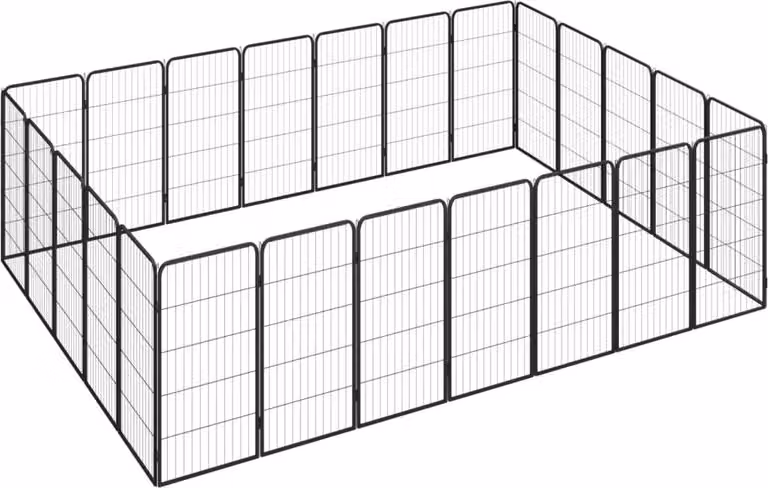 The Living Store Box per cani da 24 pezzi nero 50x100cm Acciaio verniciato a polvere