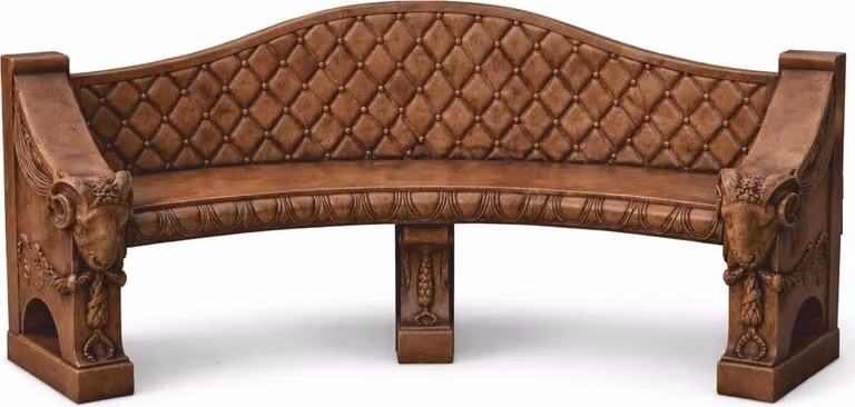 Casa Padrino Panchina da giardino barocca in cemento marrone 196 cm - Mobili barocchi da giardino e terrazza