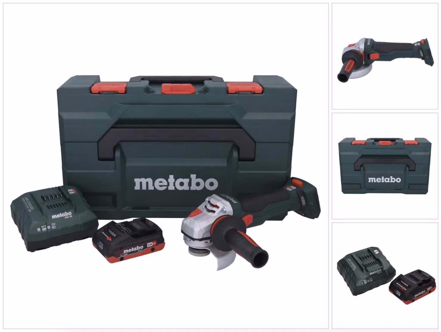 Metabo WB 18 LTX BL 15-125 Quick Smerigliatrice angolare a batteria 18 V 125 mm Brushless + 1x batteria 4,0 Ah + caricabatterie + metaBOX