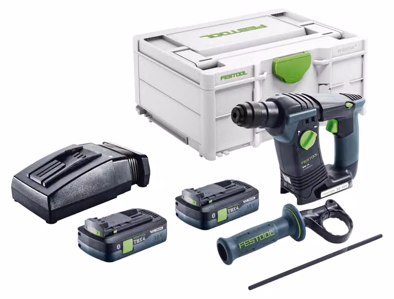 Festool BHC 18-Basic trapano a percussione a batteria 18 V 1,8 J SDS Plus Brushless + 2x batteria 4,0 Ah + caricatore + systainer