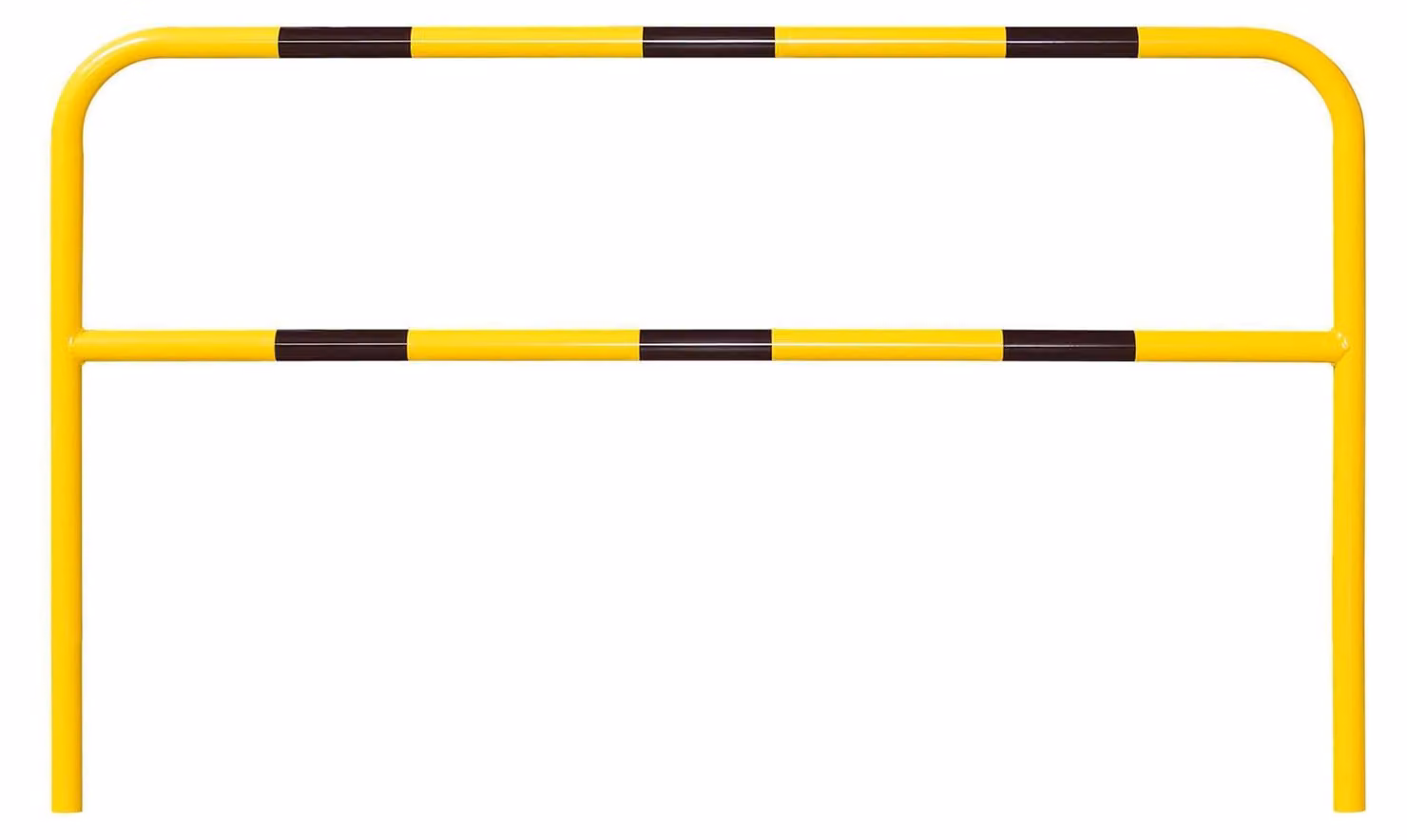 Barra di protezione MORION, montaggio a parete, rimovibile/da incassare nel cemento, 1300x2000 mm, gialla con strisce nere