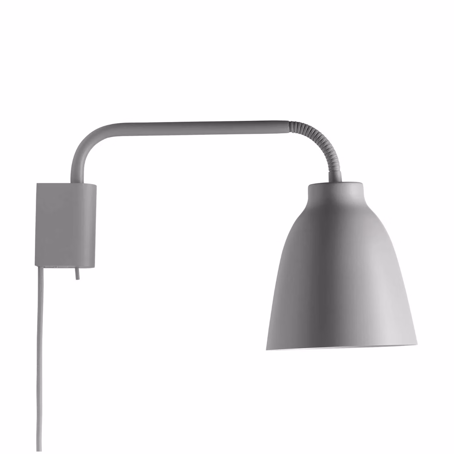 FRITZ HANSEN Applique da parete di design Caravaggio, dimmerabile, Alluminio / Grigio / Zincato, Soggiorno / Sala da pranzo, Metallo, Design, Applique