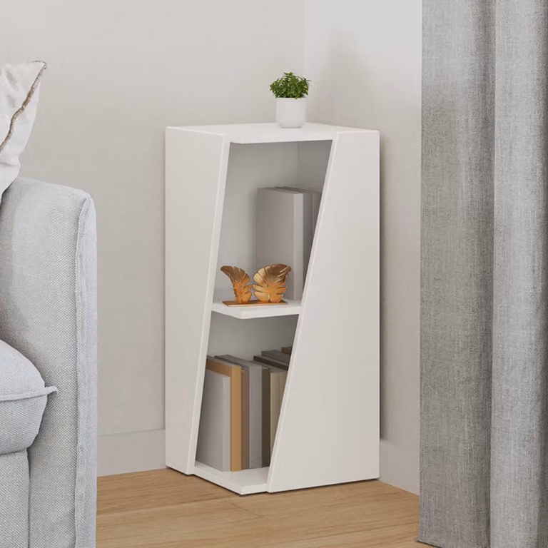 vidaXL Mensola laterale moderna in legno MDF bianco L 33 cm, P 32 cm, H 70,5 cm