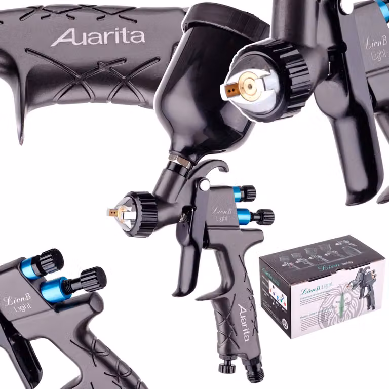 Mini pistola HVLP per piccoli compressori con ugello da 0,8 mm Auarita Lion B Light (250 ml)