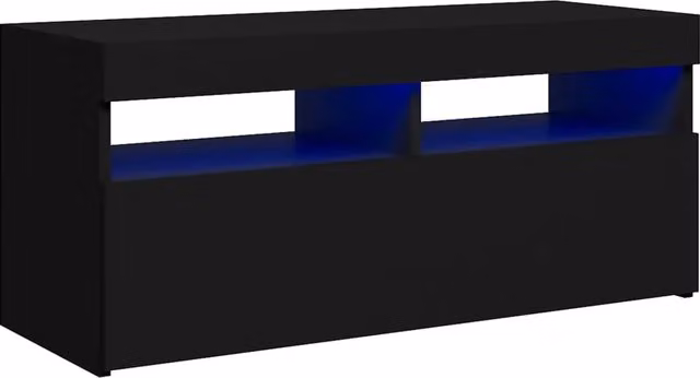 Mobile TV multimediale scaffale TV credenza mobile TV per sala da pranzo soggiorno camera da letto con luci LED 90 x 35 x 40 cm nero 02_0026626