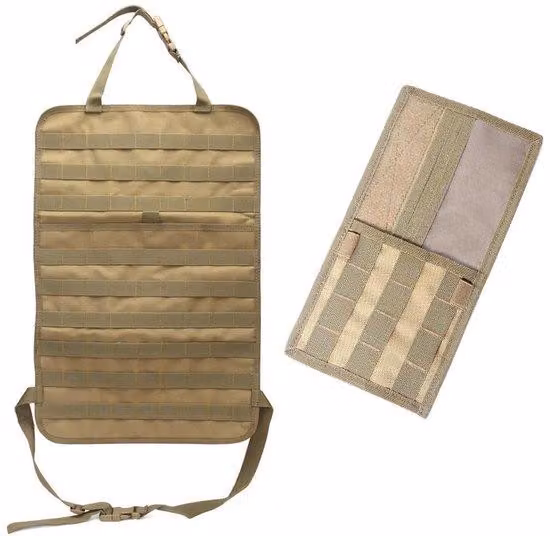 Parasole tattico MOLLE per auto con set organizer, nero