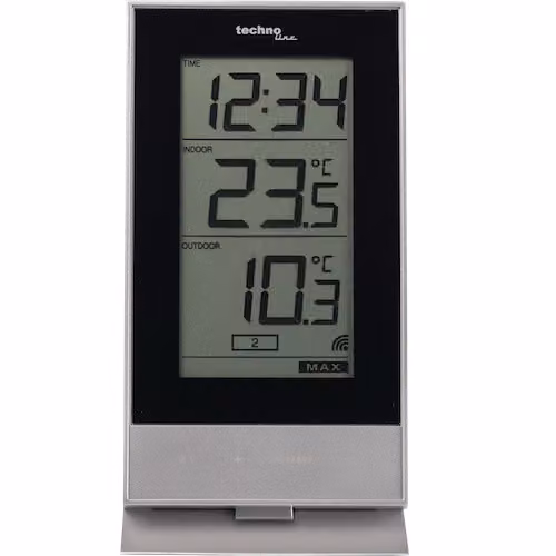Technoline WS 9910, Nero, Argento, Termometro interno, Termometro esterno, Termometro, Termometro, -9,9 - 59,9 °C, -39,9 - 59,9 °C