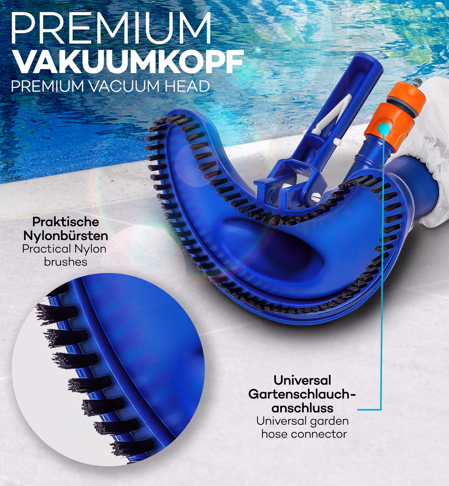 set aspirapolvere tillvex | aspirapolvere per piscina con spazzola di aspirazione asta telescopica sacco di raccolta tubo da giardino collegamento aspirapolvere | venturi aspirapolvere spazzola di pulizia