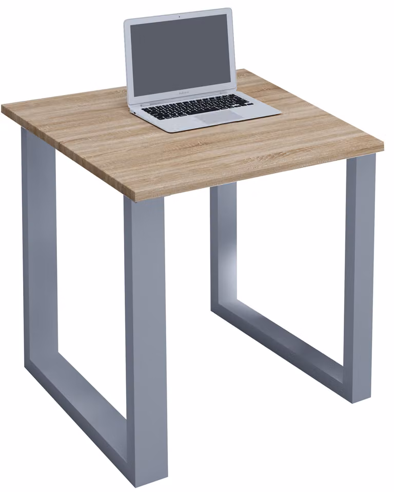 Scrivania in legno | H. 76 x W. 80 x T. 80 cm | Tavolo per computer semplice | piedini in metallo di alta qualità | Tavolo da lavoro | Mobili da ufficio - Lona U