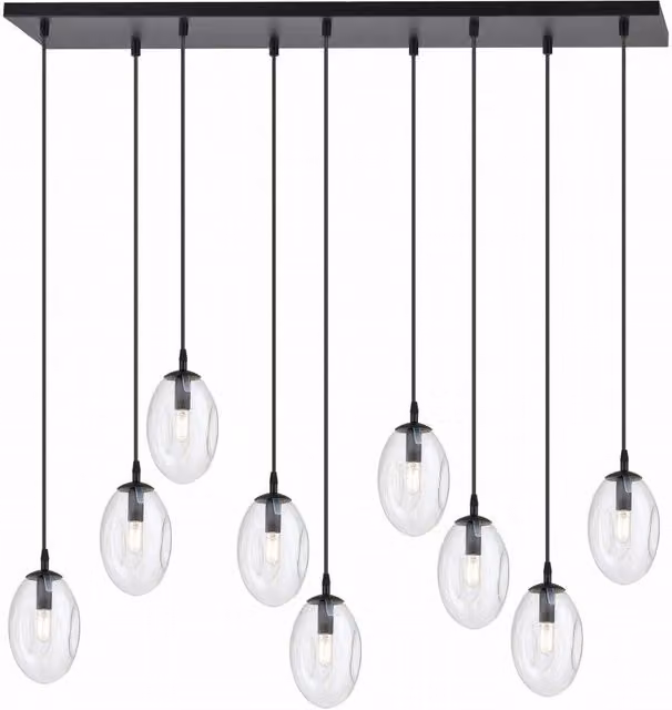 Lampadario Emibig Astral 9 9xE14 vetro trasparente