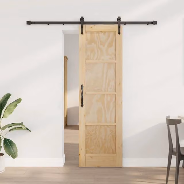 Porta scorrevole ORKDAL vidaXL in legno di pino e acciaio, L: 61 cm, H: 198,5 cm