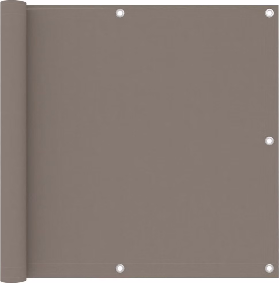 The Living Store Paravento per balcone Taupe 90x500 cm Tessuto Oxford