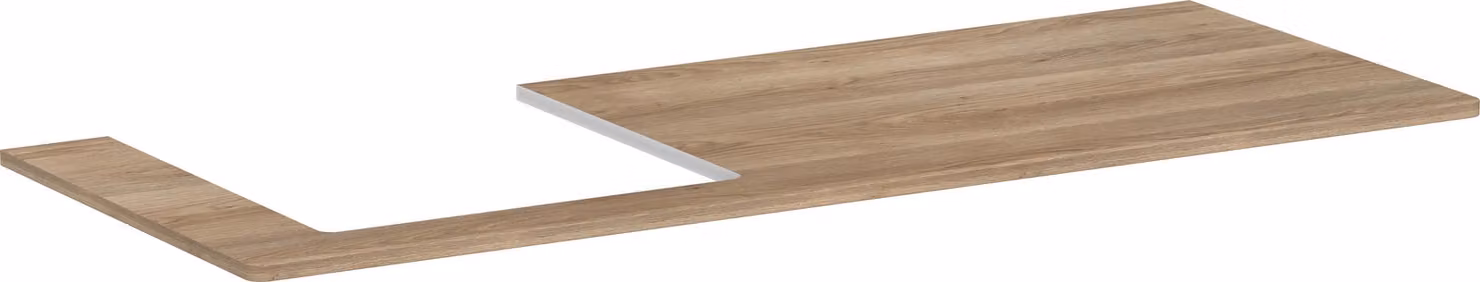 hansgrohe Xelu Q Console avec découpe à gauche, 1360x550, pour vasque à poser, polie, 54097230, 54097230