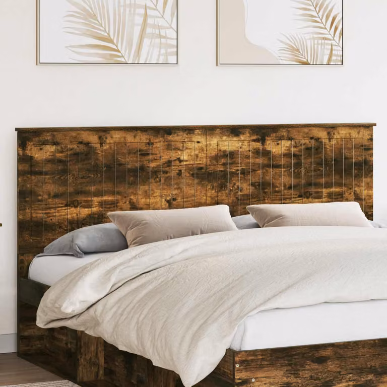 Testiera per letto moderna vidaXL in legno ingegnerizzato color rovere fumo